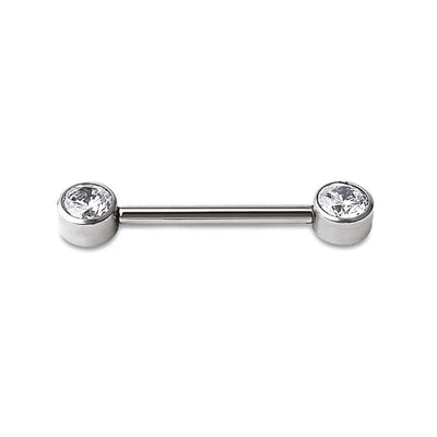 Internally Threaded Bezel Set CZ Nipple Ring – Body Piercing Jewelry