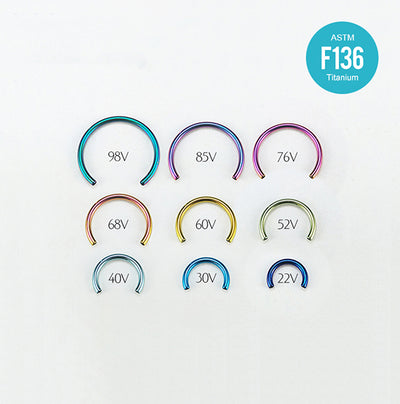 F136 Titanium 16G Internally Threaded Horseshoe Ring–Lip,Daith,Septum&Cartilage Piercing