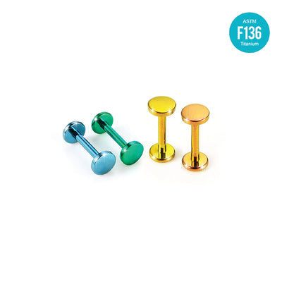 F136 Titanium Flat Back Disc Stud–Internally Threaded Piercing Jewelry for Ear,Cartilage,Lip Sleep-Friendly&Hypoallergenic