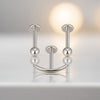 316L Stainless Steel Internally Threaded Curved Labret Barbell for Helix, Lip, Nose Piercing