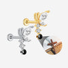 Butterfly Stud Earring F136 Titanium Hypoallergenic Piercing Jewelry