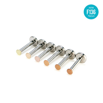 F136 Titanium 2mm Flesh-Tone Invisible Stud–Lip, Nose, Ear&Eyebrow Piercing