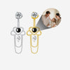 Heart Belly Button Ring with Chain Custom Photo Micro Projection Romantic Piercing Jewelry