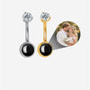 Minimalist Fashion Belly Button Ring Custom Photo Micro Projection Piercing Jewelry