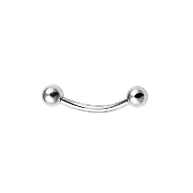 Unisex Simple Style Titanium Curved Barbell – High Grade CZ Piercing Ring