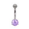 Titanium Belly Button Ring with Prong-Set CZ – Hypoallergenic Navel Jewelry