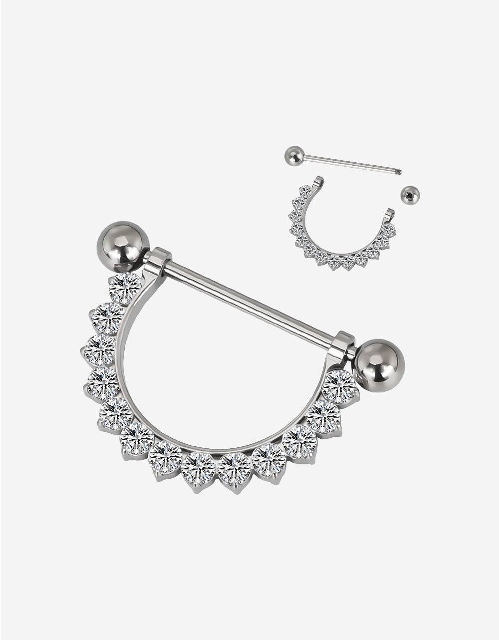 Titanium CZ Paved Linked Dangle