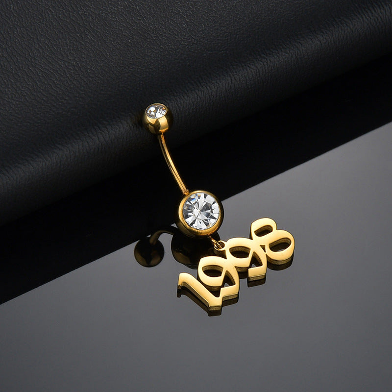 316L Custom Name Navel Ring–Personalized Belly Piercing Gift