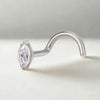 Wholesale ASTM F136 Titanium Marquise CZ Nose Stud