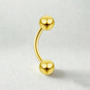 Unisex Simple Style Titanium Curved Barbell – High Grade CZ Piercing Ring
