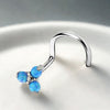 Medical Grade Titanium Nose Studs – Fire Top Opal & CZ Set