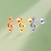 14K Solid Gold Music Note Stud Earring Hypoallergenic Minimalist Jewelry