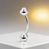 316L Stainless Steel Eyebrow Piercing – Gem Curved Barbell Banana Ring