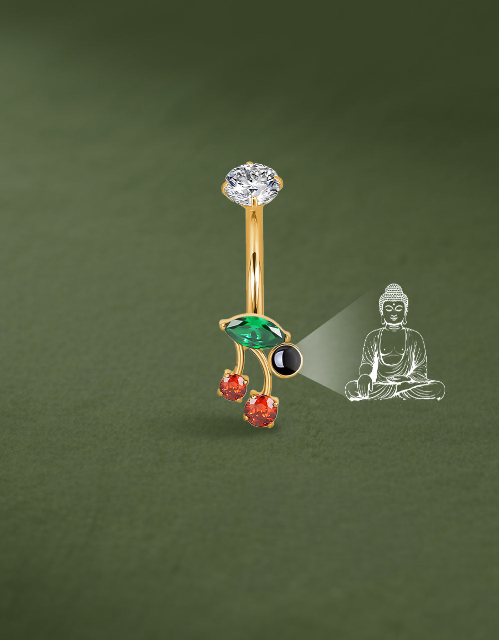 Factory Direct Cherry Belly Button Ring Personalized Micro Projection Piercing Jewelry