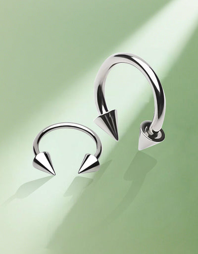 Titanium Spike Horseshoe piercing