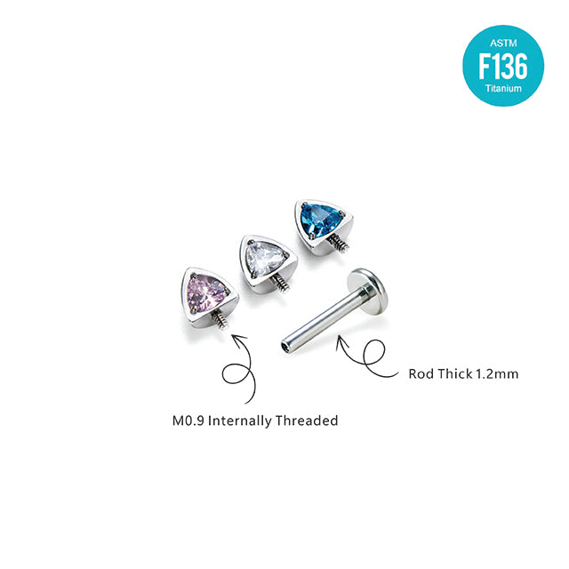 F136 Titanium Cat Ear Spike Stud–Internally Threaded Helix&Cartilage Piercing Jewelry Hypoallergenic&Punk-Inspired