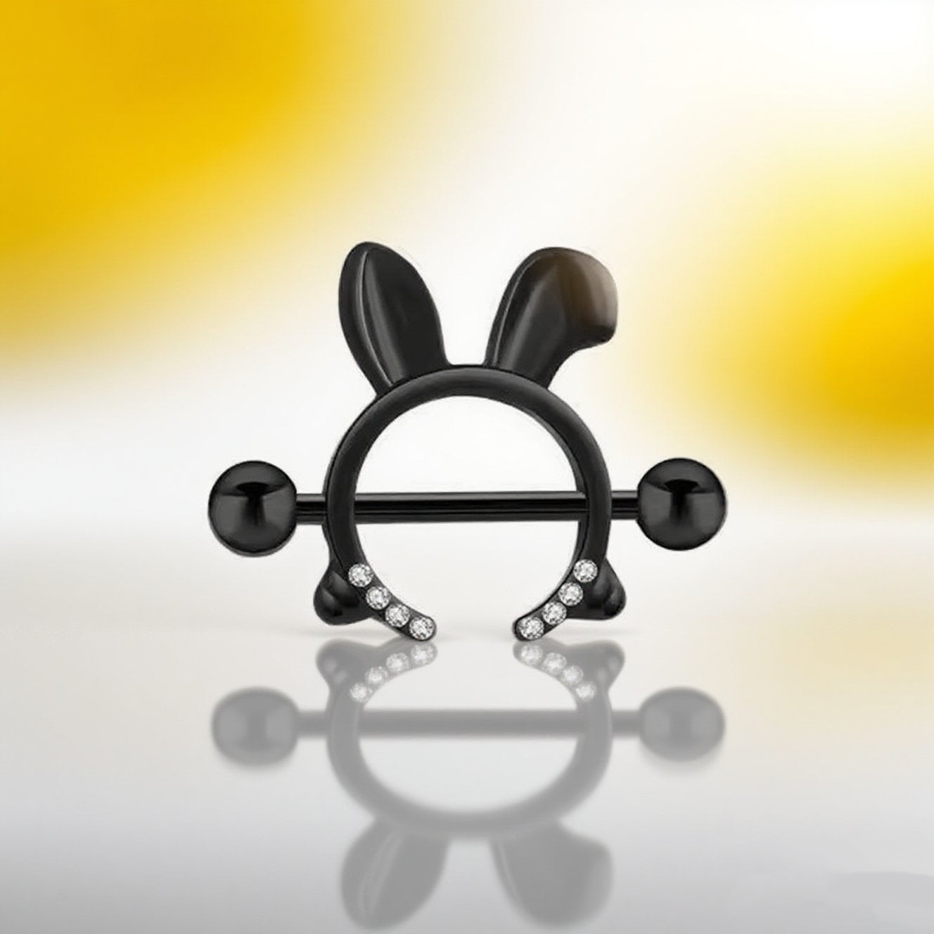 Cute Rabbit Ear-Shaped Nipple Stud – Hypoallergenic Body Jewelry