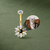 Sunflower Belly Button Ring Custom Pet Photo Micro Projection Piercing Jewelry