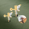 Butterfly Stud Earring F136 Titanium Hypoallergenic Piercing Jewelry