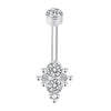 F136 Titanium Internally Threaded Belly Ring Threadless 5A Clear CZ Piercing Jewelry