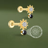 Wholesale ASTM F136 Titanium Internally Threaded Lip Labret Piercing Jewelry Cz Labret Lip Ring