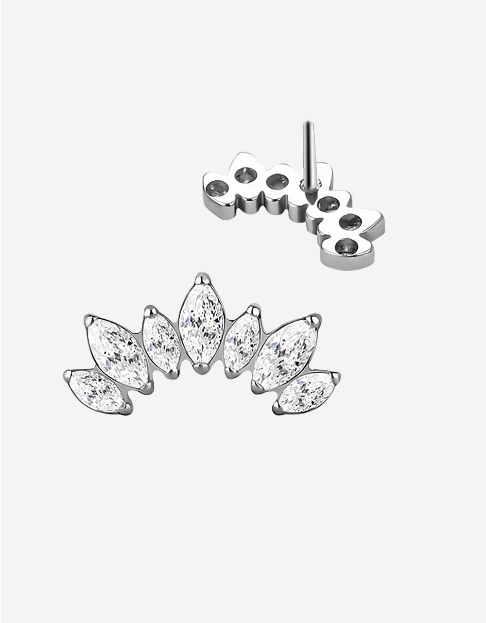 Titanium Push In 7 Prong Set Marquise
