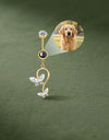 Double Butterfly Belly Button Ring Custom Pet Photo Micro Projection Piercing Jewelry