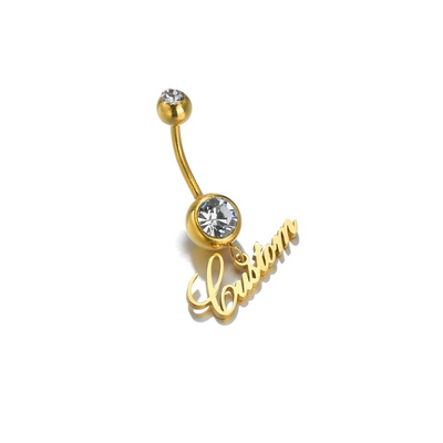 316L Custom Name Navel Ring–Personalized Belly Piercing Gift