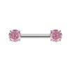 Prong Set CZ Barbell – ASTM F136 Titanium Body Jewelry for Piercings