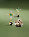 G23 ASTM F136 Titanium Ear Stud Snowflake Design Zircon Inlay Top Labret Studs Ear Cartilage Earrings Lip Stud Labret Piercing Jewelry