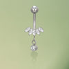 Titanium 5 Marquise With Bezel Set CZ Dangle