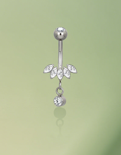 Titanium 5 Marquise With Bezel Set CZ Dangle