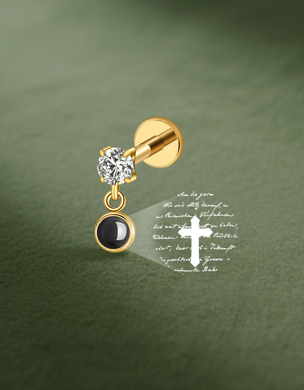 Custom Micro Projection Minimalist Stud Earrings Personalized Jewelry