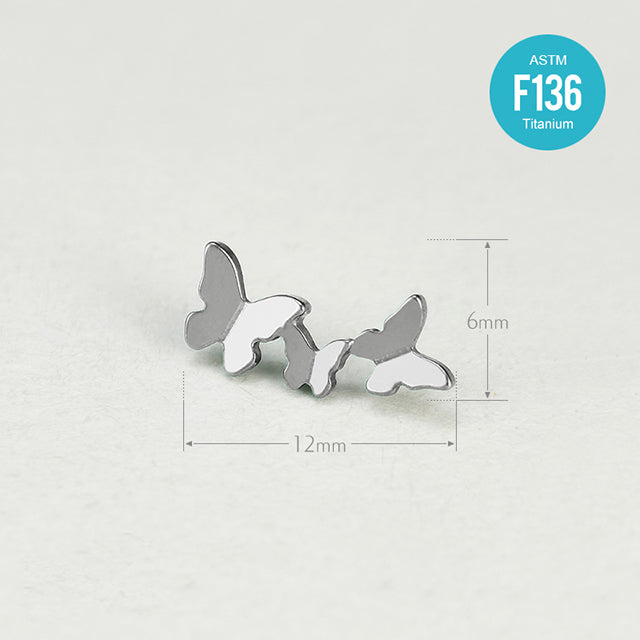 Medical Grade Titanium 16G Internally Threaded Triple Butterfly Helix Stud