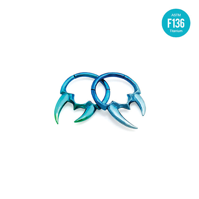 F136 Titanium Vampire Fang Septum Ring–Hypoallergenic Punk Piercing Jewelry for Nose,Ear,Cartilage Halloween Edition