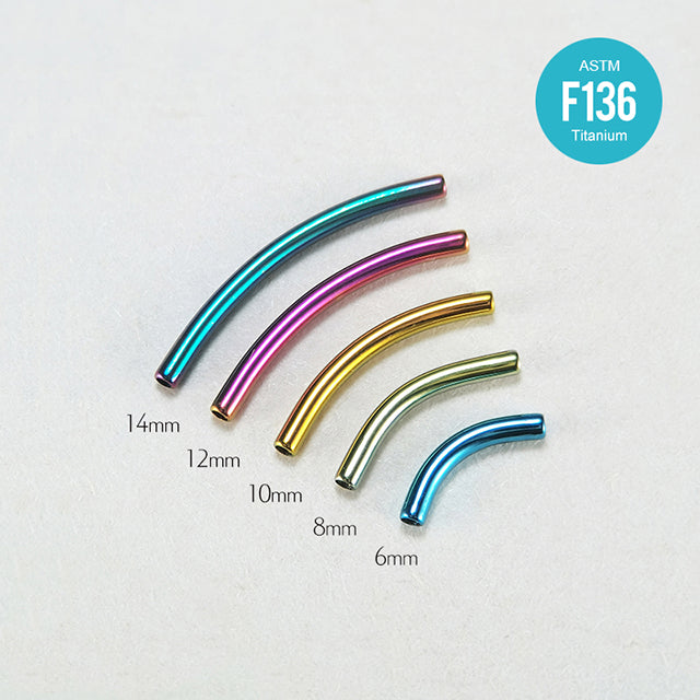 F136 Titanium Curved Barbell–Internally Threaded 14G/16G Piercing Shaft for Eyebrow,Lip,Rook