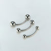 Titanium Curved Barbell–Internally Threaded Spike,Dome&Ball for Eyebrow,Rook,Snug&Bridge Piercings