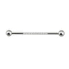Internally Threaded Industrial Barbell – CZ Pave on Pole