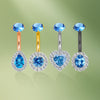 Luxury Moissanite Navel Ring With F136 Titanium Surgical Steel Belly Piercing Jewelry