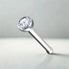 Internally Threaded Titanium Nose Piercing – Bezel Gem Set