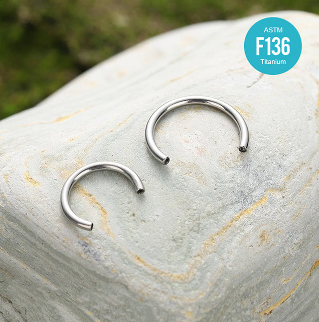 F136 Titanium 16G Internally Threaded Horseshoe Ring–Lip,Daith,Septum&Cartilage Piercing