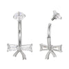 F136 Titanium Bezel-Set CZ Navel Ring Double CZ Top & Bottom
