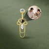 Heart Belly Button Ring with Chain Custom Photo Micro Projection Romantic Piercing Jewelry