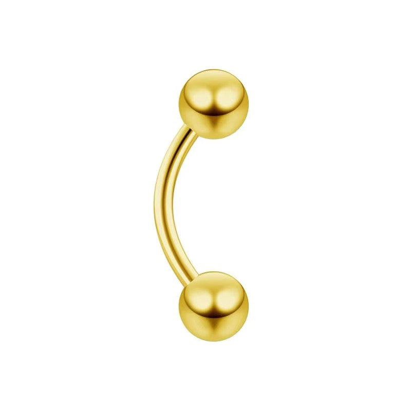 Unisex Simple Style Titanium Curved Barbell – High Grade CZ Piercing Ring