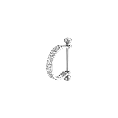 Dazzling Double Row White CZ Nipple Ring – Hypoallergenic Body Jewelry