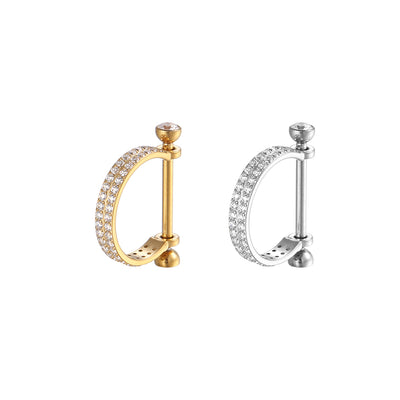 Dazzling Double Row White CZ Nipple Ring – Hypoallergenic Body Jewelry