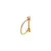 D-Shaped Single Row White CZ Hypoallergenic Nipple Ring