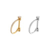 D-Shaped Single Row White CZ Hypoallergenic Nipple Ring