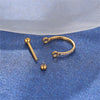 D-Shaped Single Row White CZ Hypoallergenic Nipple Ring