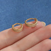 Wide Double Row CZ Nose Ring Sparkling Hinged Hoop, 16G Septum or Nostril Piercing